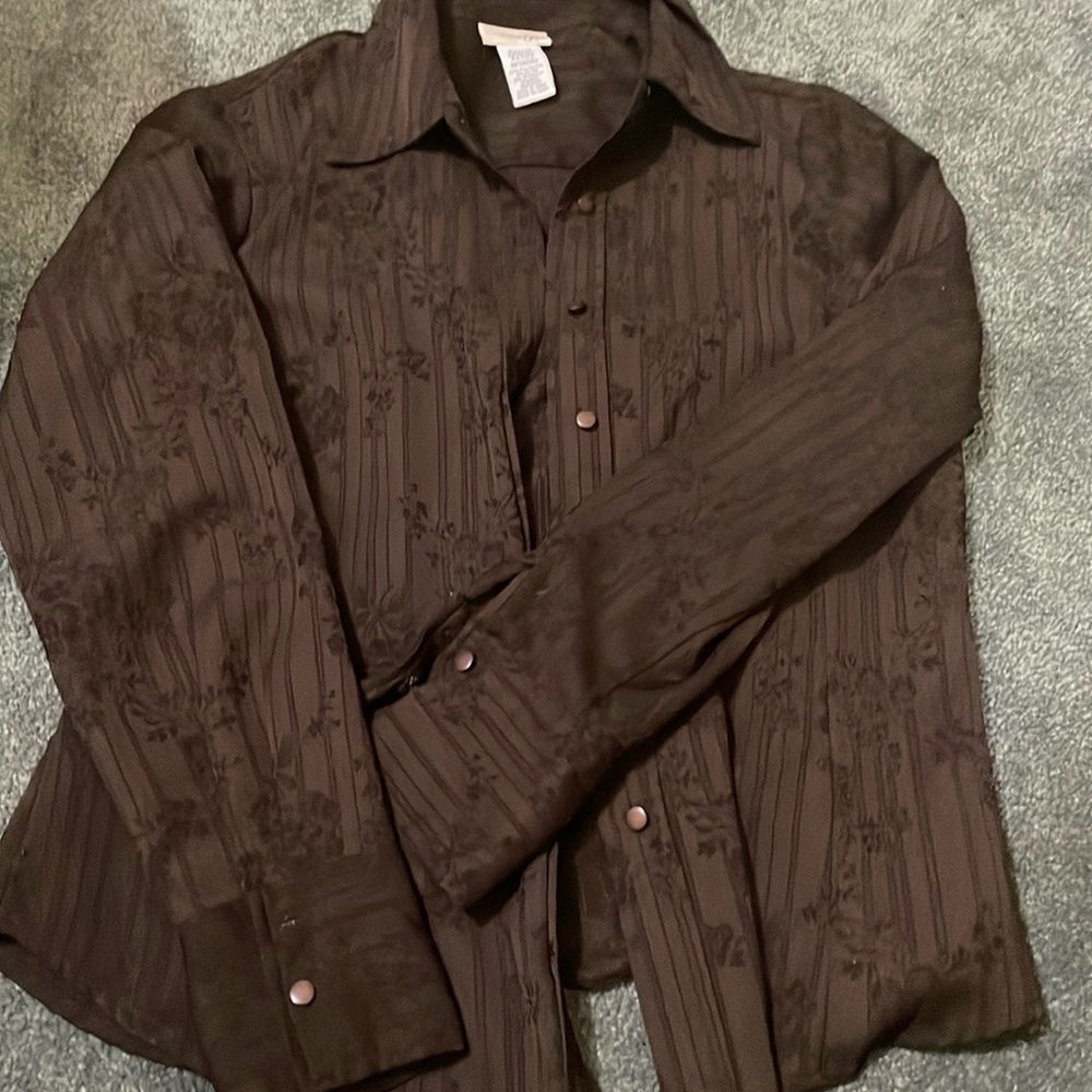 Brown button up